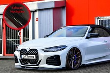 Bi Frontspoiler mit Wings ABS für BMW 4er G22 G23 mit M-Paket Schwarz Glanz