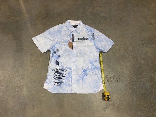 NWT Born Fly ‘Fortune’ Button-Up, In Light Stone Wash - Sz. M 100% Authentic - 第 1/10 張圖片