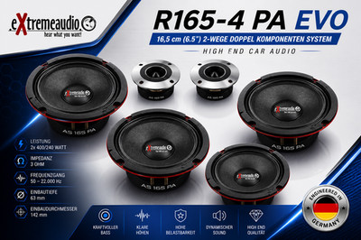 Audio System R165-4 PA EVO 16,5 cm (6.5'') 2-Wege Doppel Kompo Lautsprecher Set 