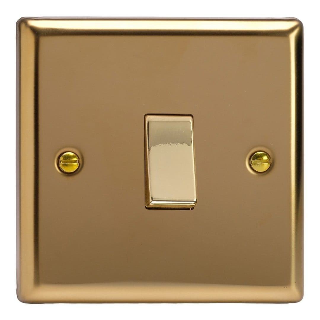 Varilight XVBR1D Classic Victorian Brass 1 Gang 10A Retractive Switch