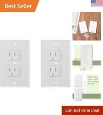Baby Safety Essential: Bates Self-Closing Outlet Covers - Easy Install, 2 Pack