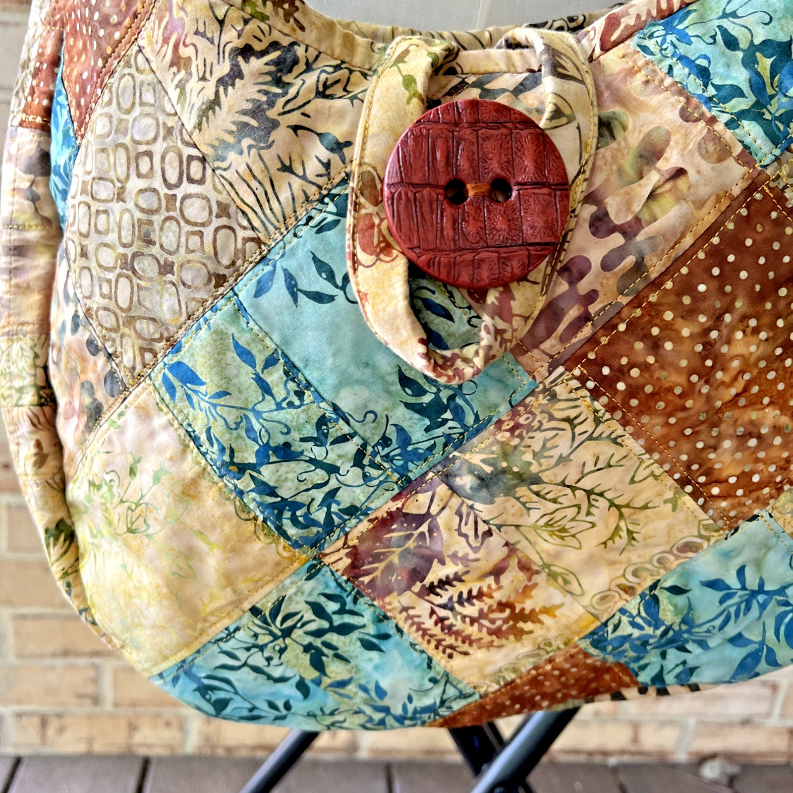 Crossbody Brown Handmade Patchwork BOHO Casual Hi… - image 4