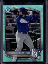 2025 Bowman Draft Blake Mitchell Chrome Aqua Wave Refractor #/125 Royals