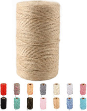 Natural Jute Twine,328 Feet Jute Rope Brown Twine Rope for Crafts,Gift Wrapping,
