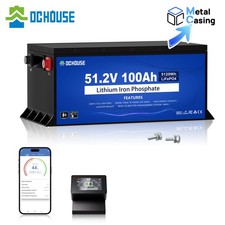 48v 100ah Golf Cart Battery Lithium Lifepo4 Deep Cycle Bluetooth Solar Rv