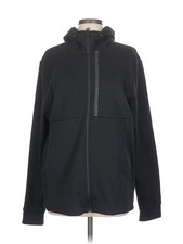 H M Sport Women Black Zip Up Hoodie L