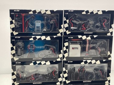6x MINICHAMPS MINARDI F1 TEAM 2003 PIT STOP CREW FULL SET -1:18- GOOD IN BOX