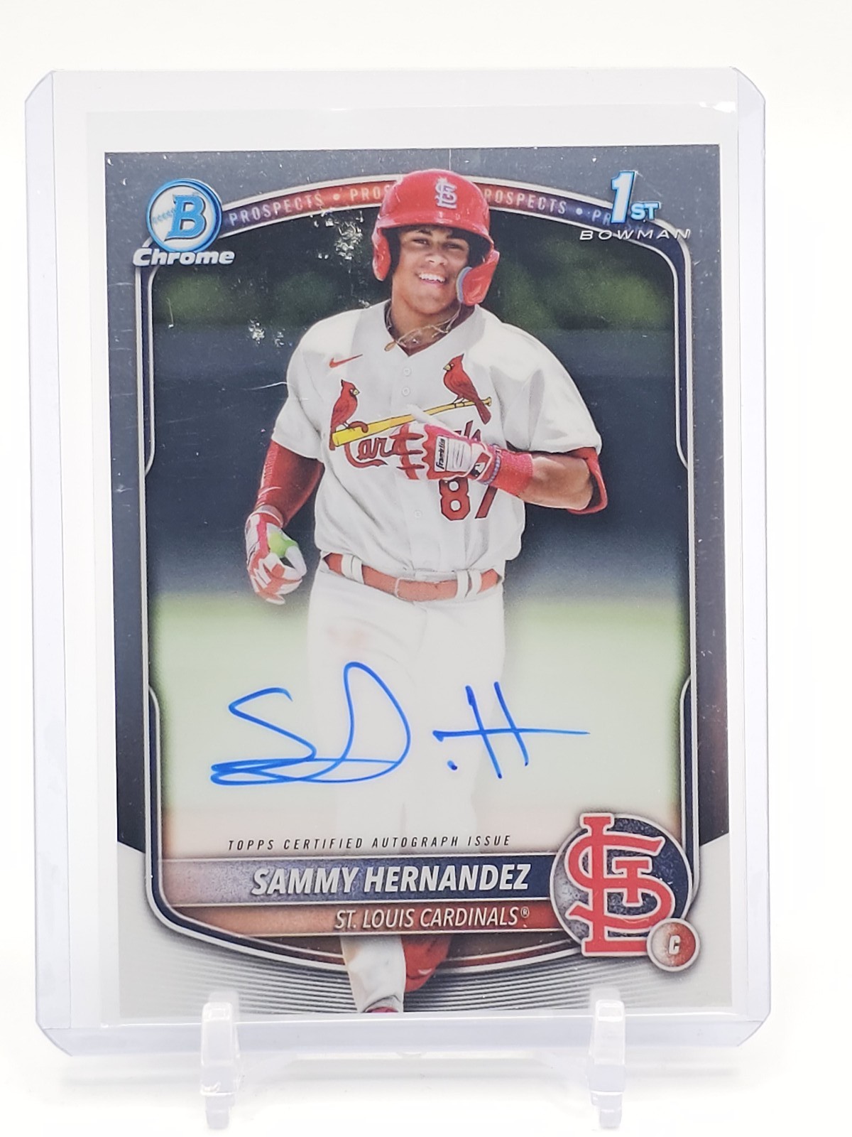 SAMMY HERNANDEZ 2025 BOWMAN CHROME 1ST PROSPECT AUTO #CPA-SH CARDINALS Q1867