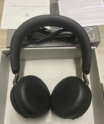 Jabra Evolve2 75 PC Wireless Headset with Microphone-No Dongle-Working Tested