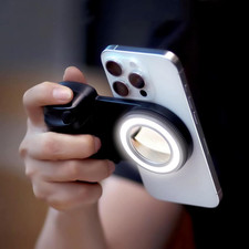 Magnetic Phone Camera Grip with Fill Light Remote for iPhone Android MagSafe