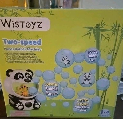 New Panda Bubble Machine Set Toy Toddlers Party Summer Fun Includes Bubbles