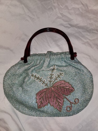 vintage beadwork floral handbag