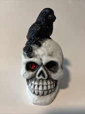 Skull Crow Halloween Resin Decor 5.5 New