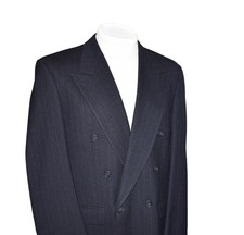 Vtg Christian Dior Monsieur 100 Wool Double Breasted Blazer 42R USA Tailored