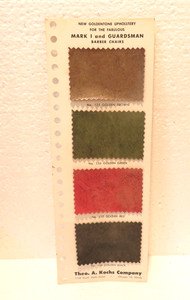 Vintage Theo Kochs Barber Supply Chicago Upholstery Sample for Barber Chairs