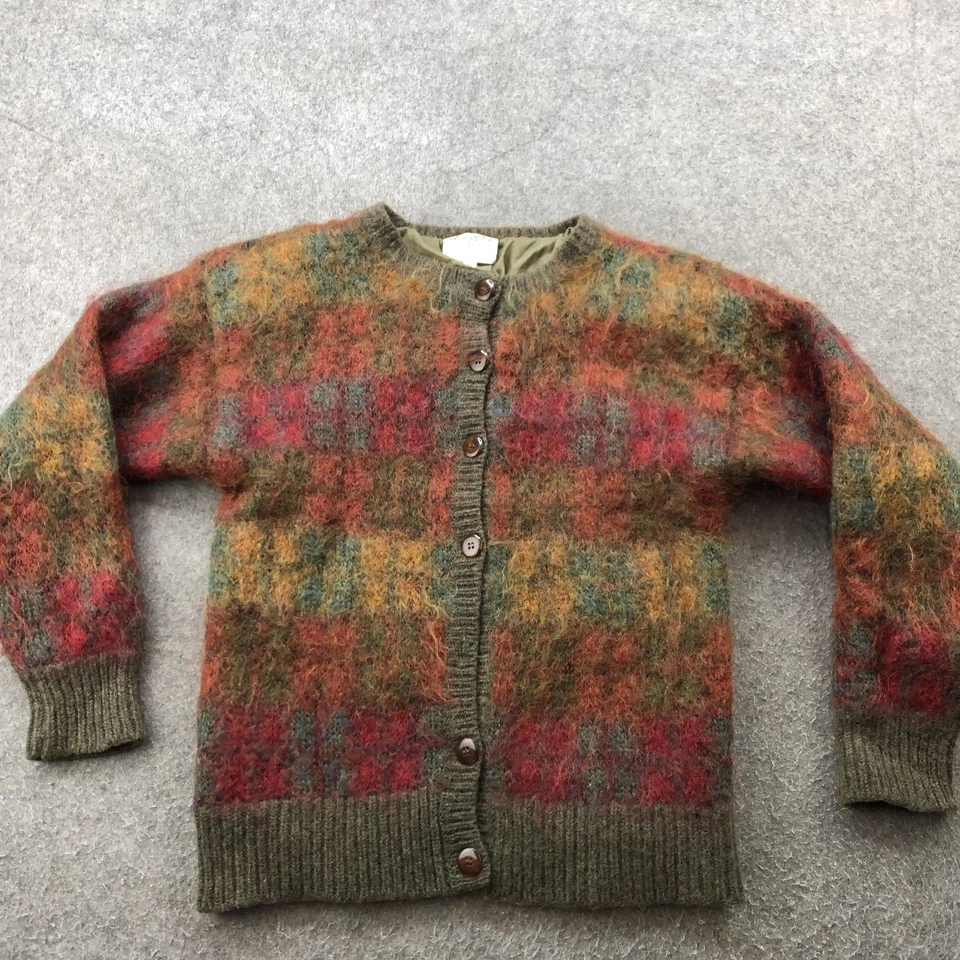 Vintage Susan Bristol Sweater Womens Small Mohair Wool Plaid Button Cardigan 90s - Image 2 of 4