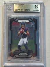 CJ Stroud BGS 10 Pop 2 2023 Panini Prizm Base Rookie Card RC #339 Pristine