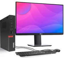 Lenovo Tiny M920 Desktop PC Intel i5-8500T 16GB RAM 512GB SSD New 24" LED Win 11