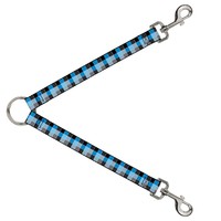 Dog Leash Splitter Checker Mosaic Blue (Us Import)