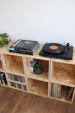 8x Vinyl Record Storage Cubes LP Crate Shelves Stackable Box Unit OSB Flat Pack