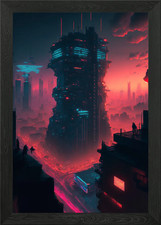 City life Framed Wall Art Poster Canvas Print Picture