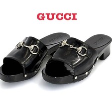 GUCCI Horsebit Y2K Mules US 6 EU 36 Black Patent Excellent