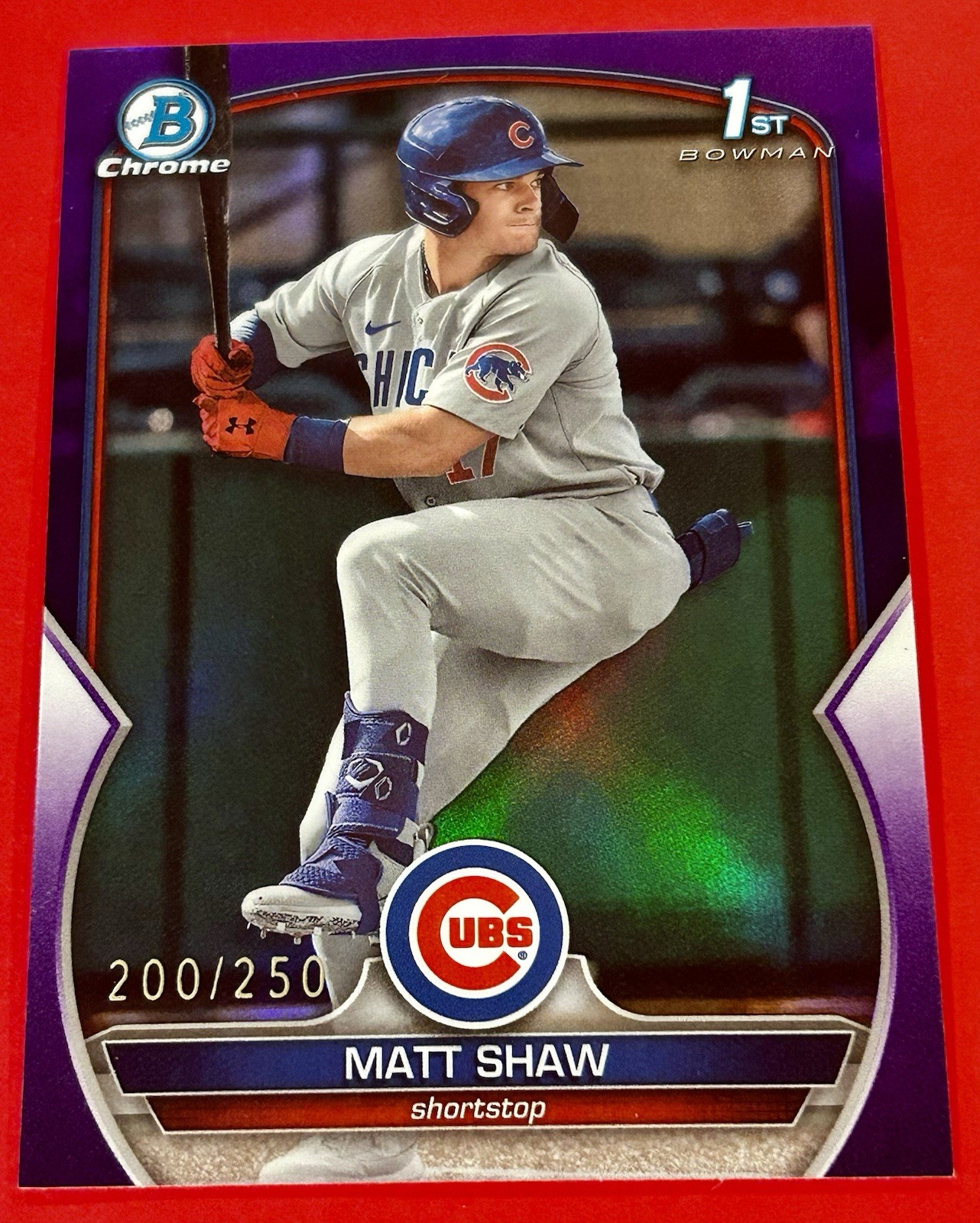 Bowman 2023 Draft Chrome Matt Shaw #BDC-33 Purple Refractor /250 Rookie Cubs