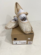 New J Crew Sparkle Beige Nude Mary Jane flats sz 8