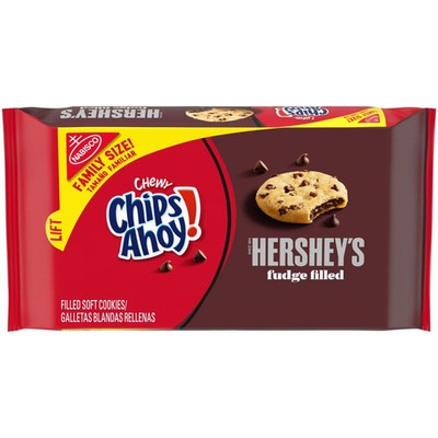 Chips Ahoy Chewy Cookies Hershey s Fudge Filled 14.85 oz Family Size,Free Ship..