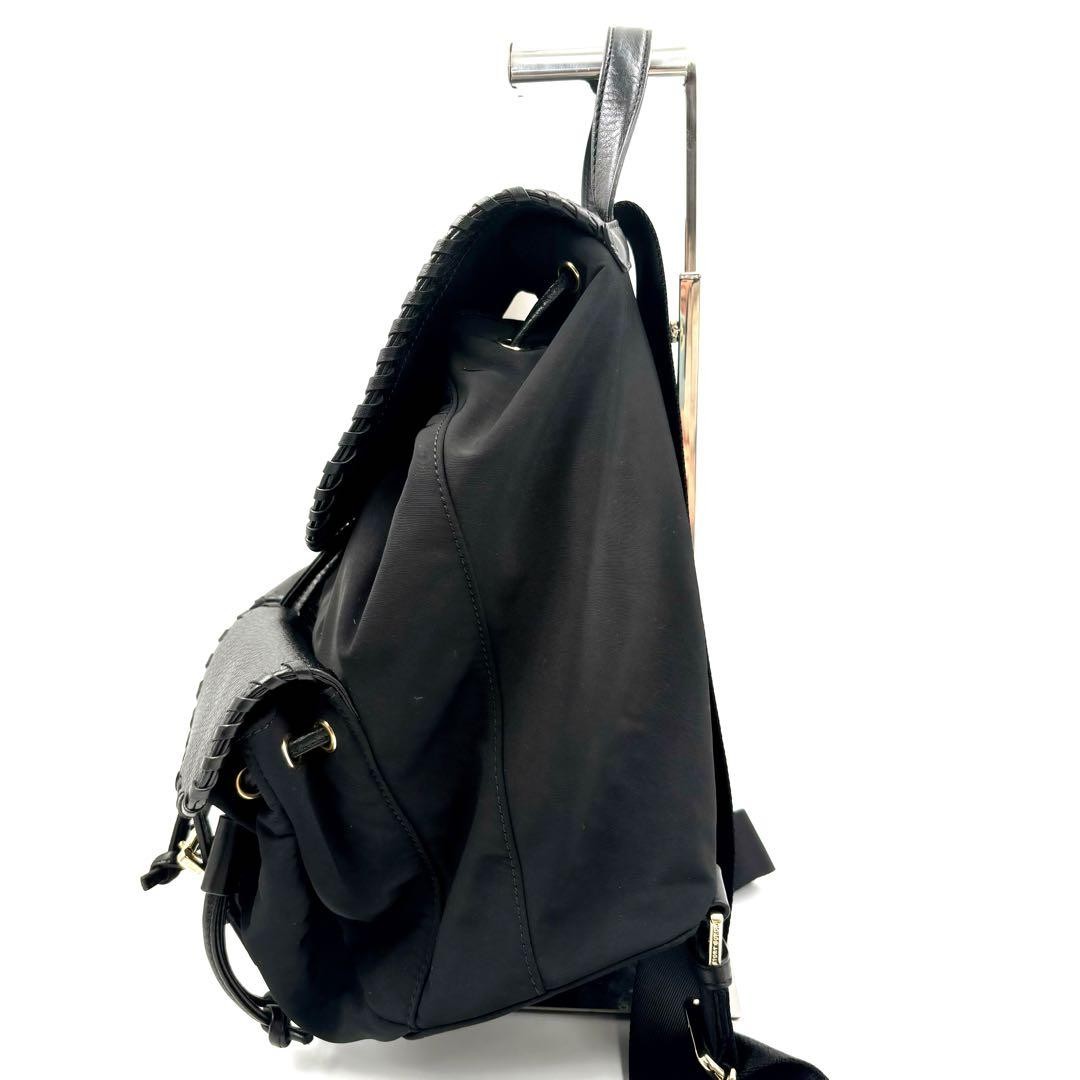 Tory Burch Drawstring Backpack Magnetic Flap Leat… - image 5