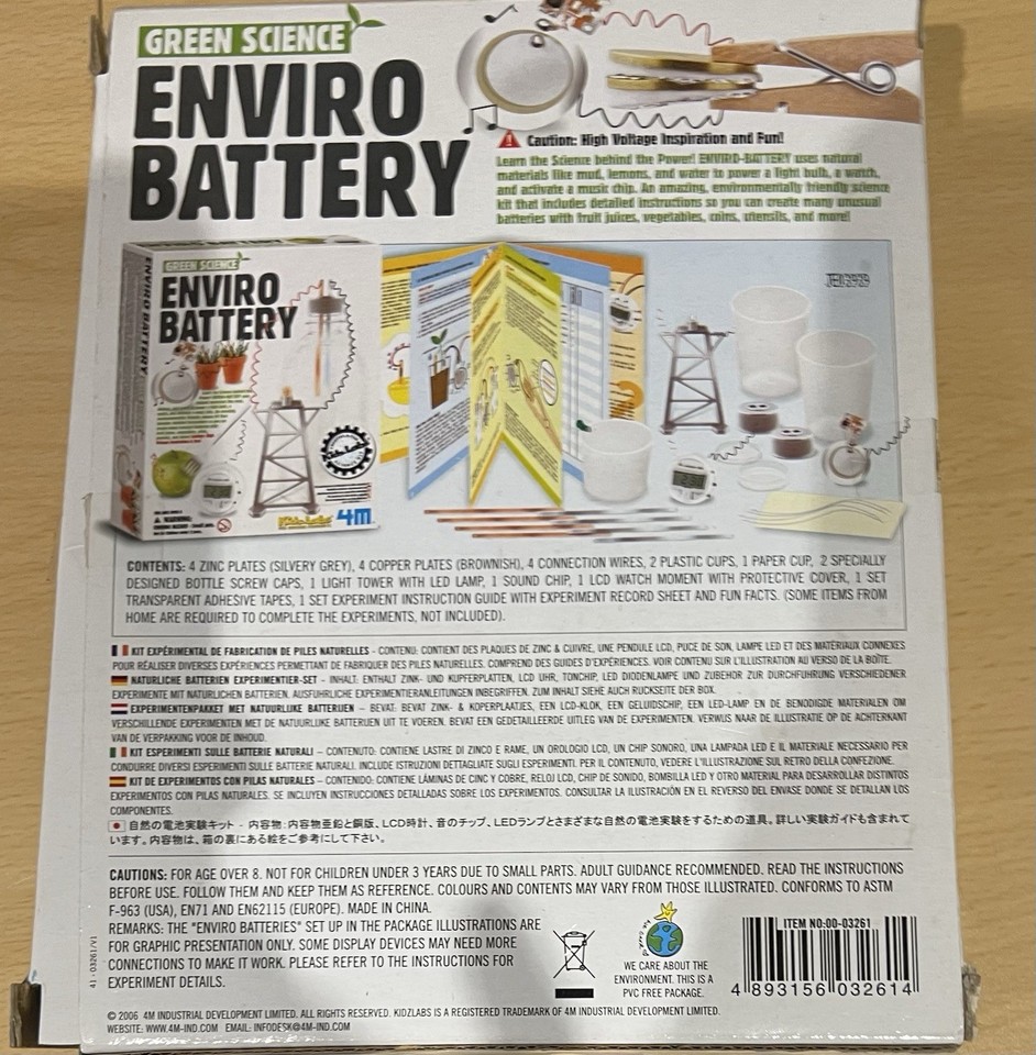 Find Science Experiments Kidz Labs Green Science Enviro Battery Science Experiment Set New Boxed ...