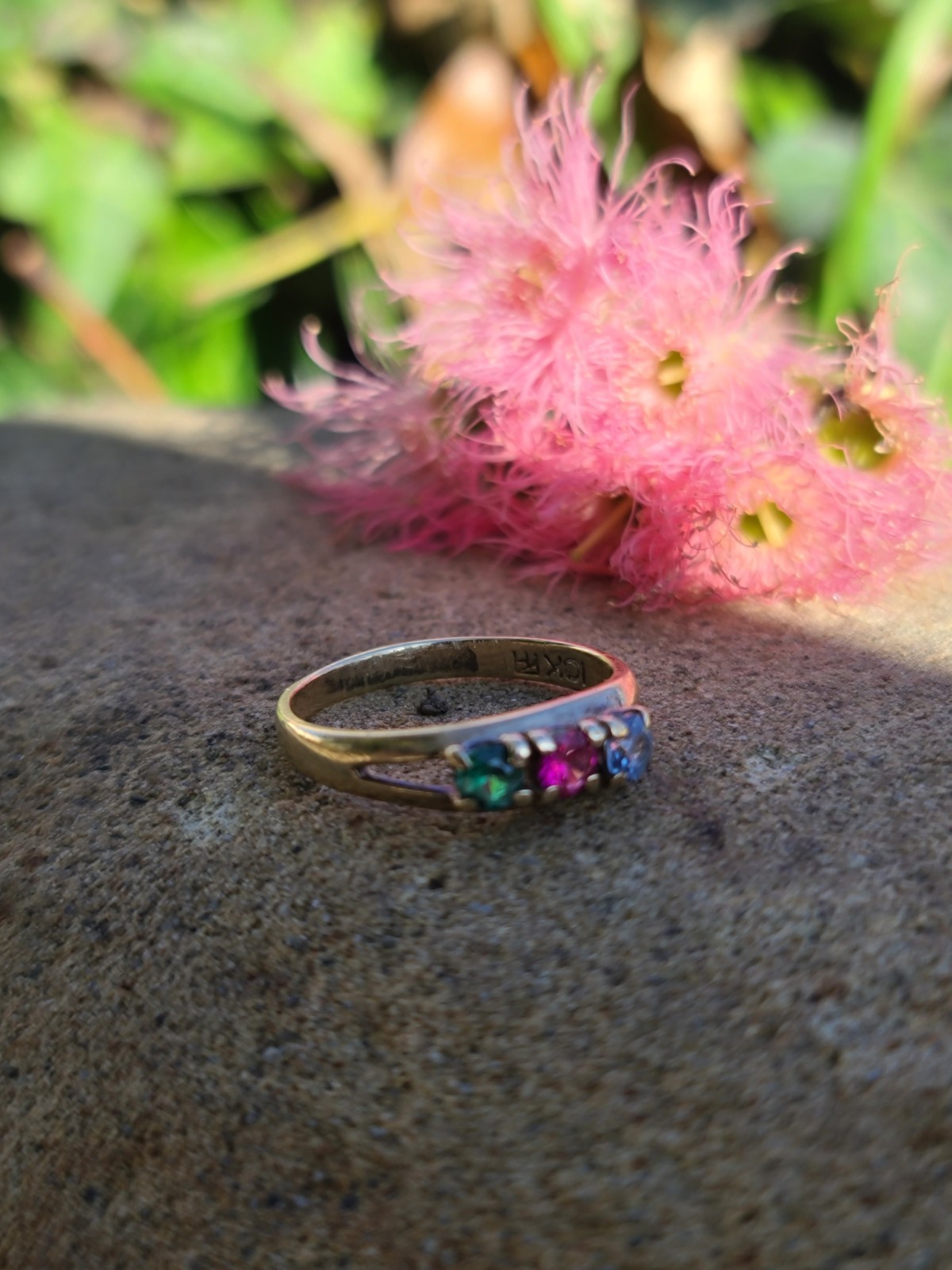 Vtg 10k Solid Yellow Gold Ruby Topaz Tourmaline R… - image 7