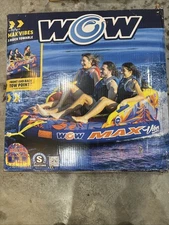 WOW Sports Max  Vibes Towable 1-3 Person Tube Float for Boating with 3K Rope