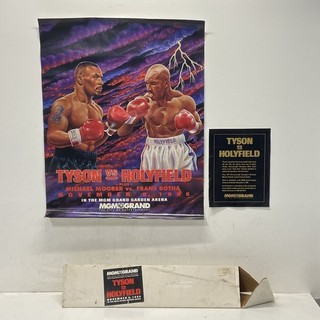 Mike Tyson vs Evander Holyfield MGM Grand Boxing Poster 1996 Lot 2 Pieces