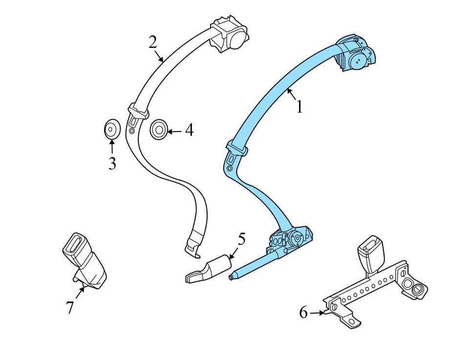 BMW 745LI 2004-2005 - CINTURÓN DE SEGURIDAD TRASERO DERECHO RETRACTOR 7153342 Foto 3 de 4