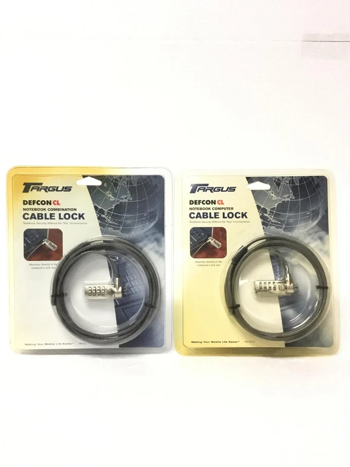 4x NEW Targus PA410U V3 Defcon CL Notebook Computer Cable Lock Galvanized Steel - Image 2 of 4