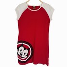 Felix the Cat Red Graphic T-Shirt Dress Size Medium Cartoon Vintage 2004 Y2K