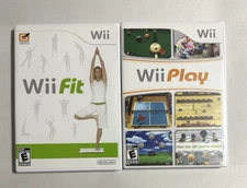 Wii Fit & Wii Play Nintendo Wii 2007- 2008 With Cases & Manuals ~ Tested
