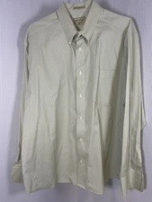 Eddie Bauer Shirt Men's XXL Wrinkle Resistant Long Sleeve Pinstripes Green P116