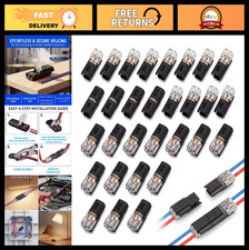 200 Pcs 2-Pin Double Wire Plug-in Connectors, Solderless Quick Connect Terminals