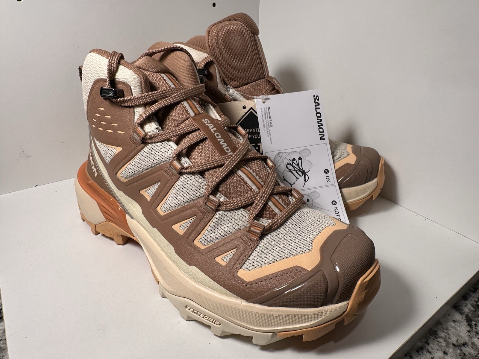 Stivali donna Salomon X Ultra 360 Edge Mid GTX taglia 5 5 shortbread nuovi 474627 28