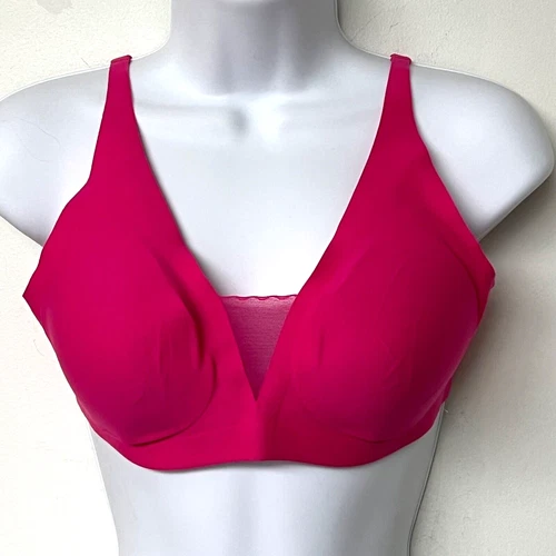 Knix Revolution Shadow Mesh Bra Size M Bright Fuchsia Pink Wireless Adjustable