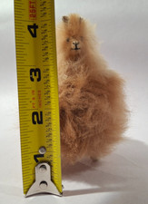 Rare Handmade Baby ALPACA Llama 4 Inch Real Fur Brown Stuffed Animal from PERU