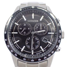 Citizen Eco-Drive Men's Watch Black Dial Genuine Stainless Steel Bracelet