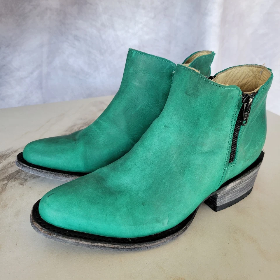 Botines occidentales RL de cuero genuino verde jade talla 6,5 Foto 4 de 4