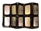 Silvertowne Mint .999+ Fine Silver Bars 1 Troy oz Each - 10 Bars, 10 oz Total