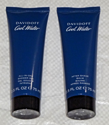 MEN'S DAVIDOFF COOL WATER SHOWER GEL & AFTER SHAVE BALM 75 ML 2.5 FL OZ NEW