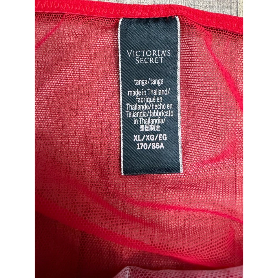 Victoria's Secret красный цветочный сетки струнных инструментов стрингов трусики кружева чистый размер XL - Изображение 3 из 4