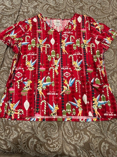 Women's Disney "Tinkerbell" scrub top size 2X/2XG