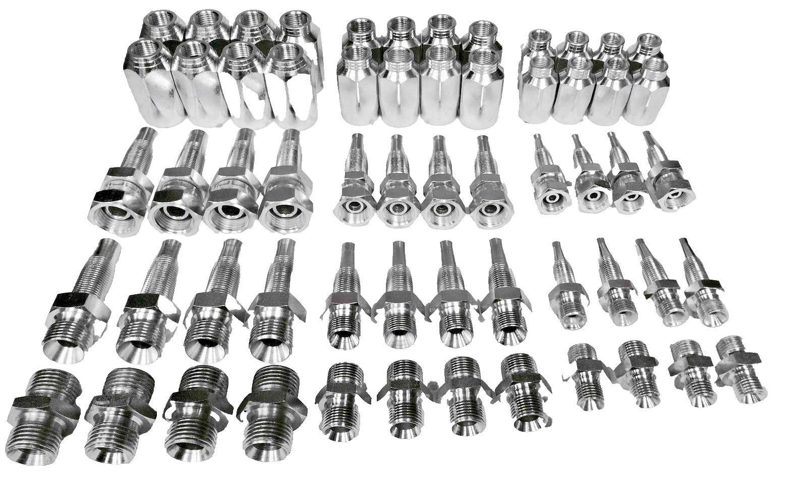 Re-usable Hydraulic Hose Fitting/Insert Repair Kit 60 Pce 2 wire 1/4 + 3/8 + 1/2